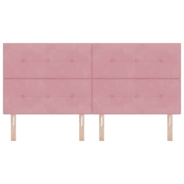 Hovedgærde - EKSKLUSIV HUS - Moderne - Rosa velour - 200 cm - Højdejusterbar Ros