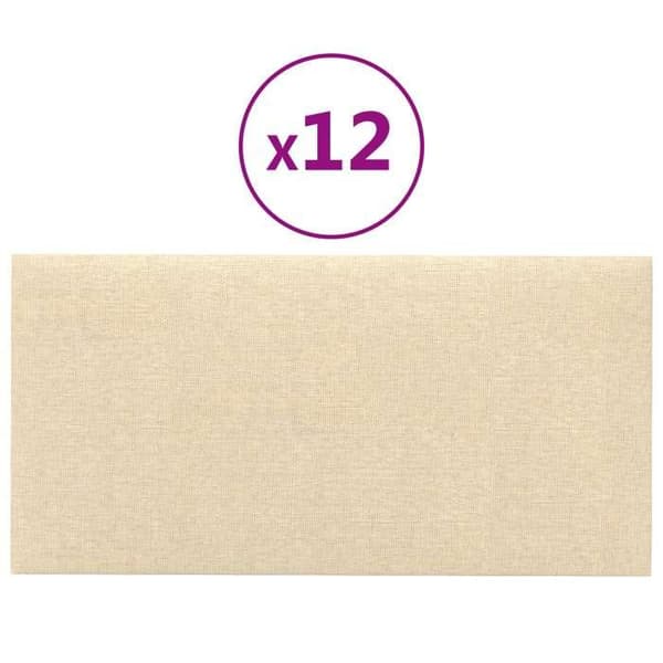 Maison Exclusive - Væghovedgærde 12 pc 60 x 30 cm Creme stof
