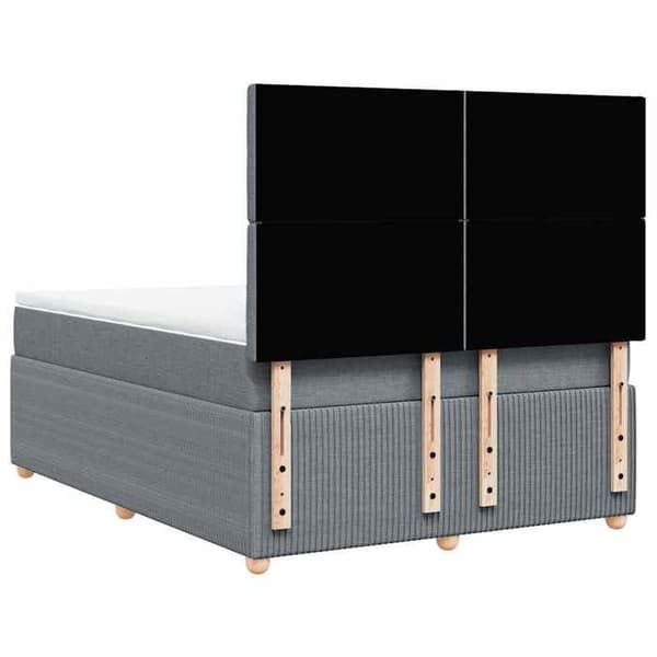 Maison Exclusive - Sengebund med lameller og madras Lys grå 140x200cm Stof