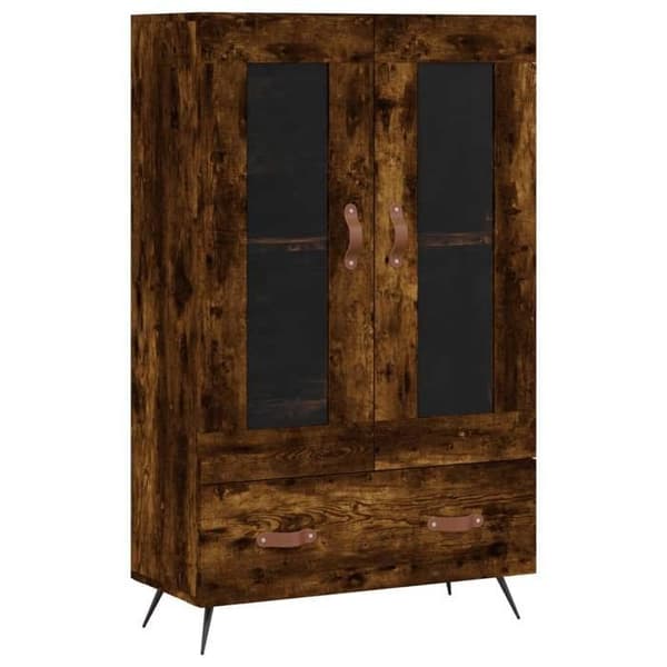 Maison Exclusive - Buffé hög ek rökt 69,5x31x115 cm ingenjörsträ