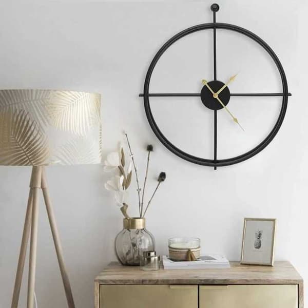 Maison Exclusive - Musta seinäkello 52 cm Rautaa Svart