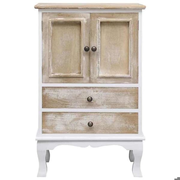 Dressoir - Maison Exclusive - Hvid - 50 x 30 x 80 cm - 2 skuffer, 2 døre Vit