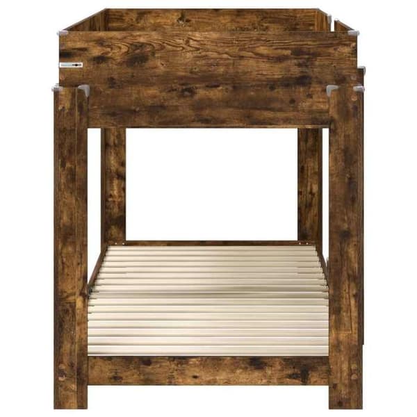Maison Exclusive - Bunk säng för barn i rökig ek 80 x 200 cm