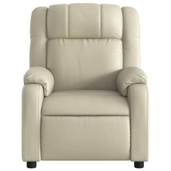 Maison Exclusive - Reclinerfåtölj i krämfärgad konstläder