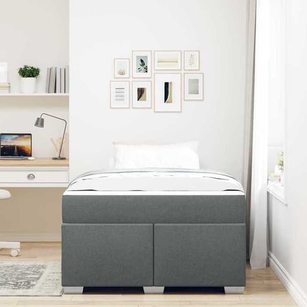 Sengestel med madras - EKSKLUSIV HUS - Moderne model - 120x200 cm - Mørkegrå - Pocketfjedermadras Mörkgrå