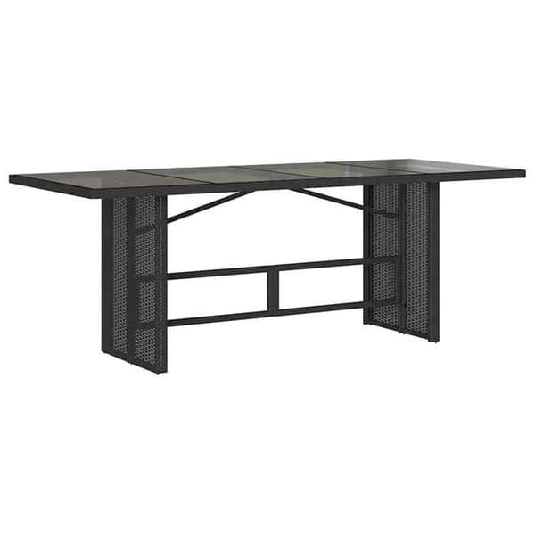 Maison Exclusive - Trädgårdsset 9 delar med svarta kuddar i flätad resin