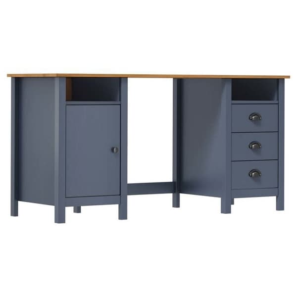 Maison Exclusive - Bureau Hill Harmaa 150x50x74 cm Kestävä mänty Grå