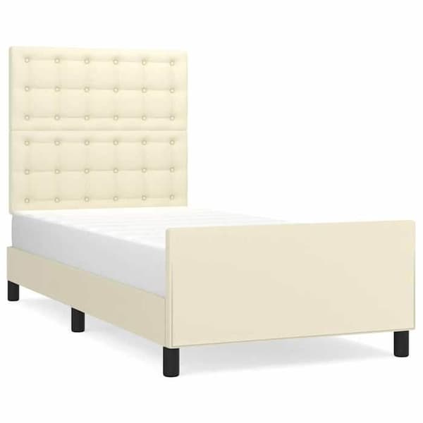 Maison Exclusive - Sengestel uden madras creme 90x200 cm kunstlæder Grädde