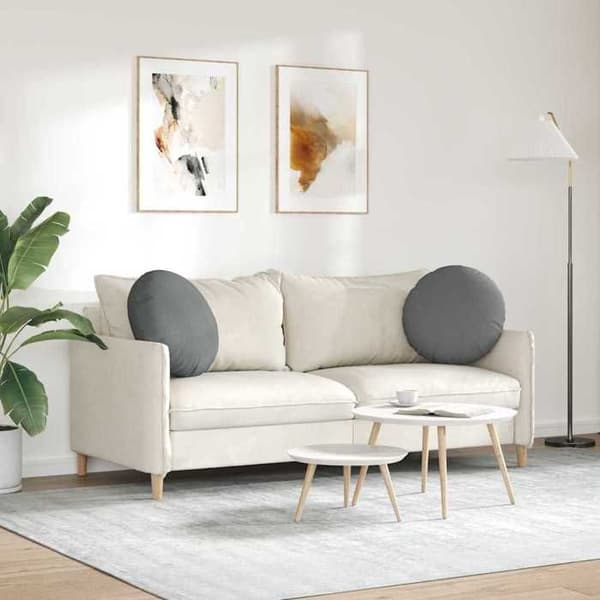 Sædehynder - EKSKLUSIV HUS - Sæt af 2 Ø50 x 19 cm - Mørkegrå - Runde - Fyld af fiber Mörkgrå
