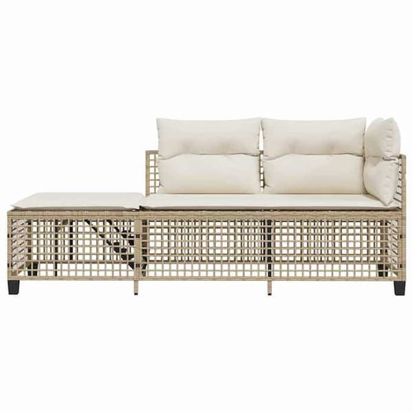 Maison Exclusive - Hörngrupp med kuddar 3 delar beige flätad resin