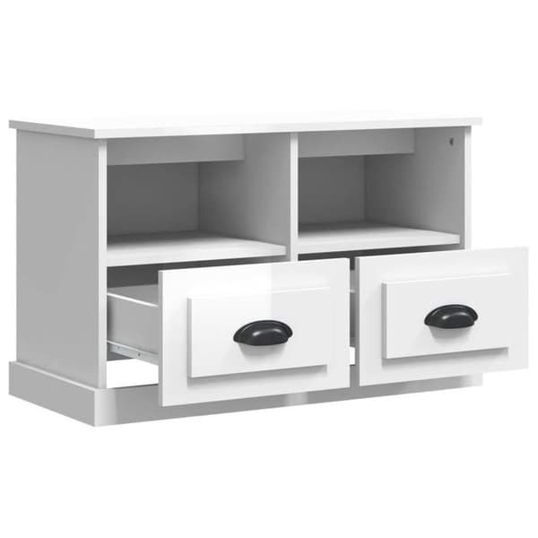 Maison Exclusive - TV-möbel vit glans 80x35x50 cm ingenjörsträ