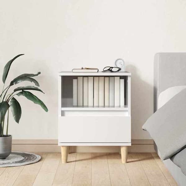 Maison Exclusive - Sängbord 2 st Vit blank 40x35x50 cm Strålande vit