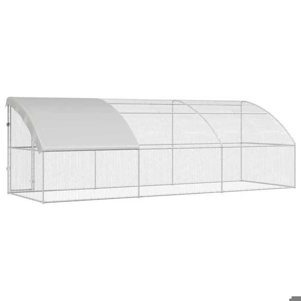 Maison Exclusive - Hönsgård med 1 dörr 3 delar Silver 600x200x200cm