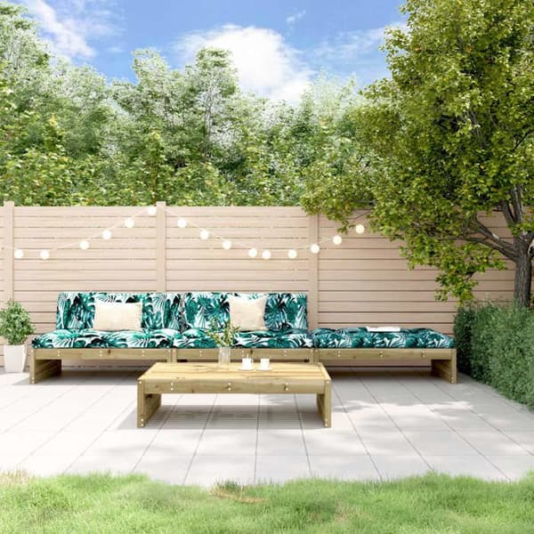 Maison Exclusive - Trädgårdsmöbler 4 delar med kuddar i tryckimpregnerad furu