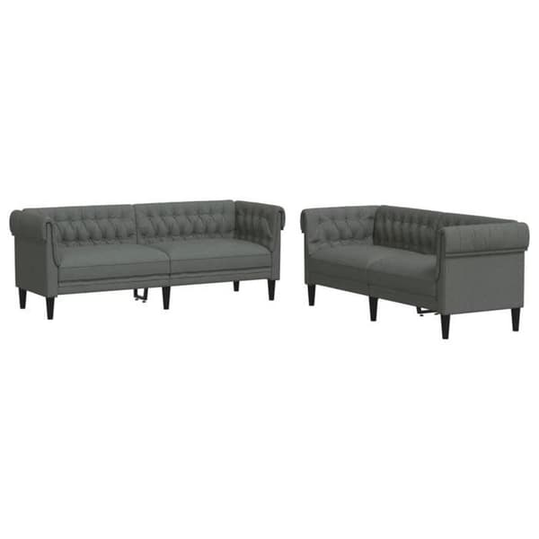Maison Exclusive - Sæt af 2 sofaer mørkegrå stof