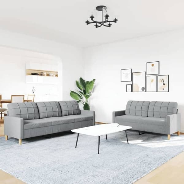 Maison Exclusive - 2 kpl vaaleanharmaita sohvia kankaasta