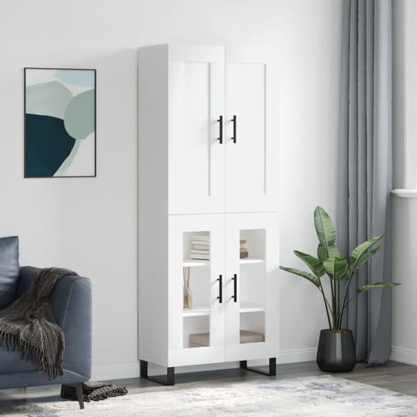 Maison Exclusive - Buffé hög Vit 69,5x34x180 cm Ingenjörsträ