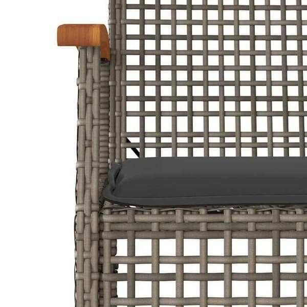 Maison Exclusive - Trädgårdsset med matbord och kuddar 7 delar grå rotting