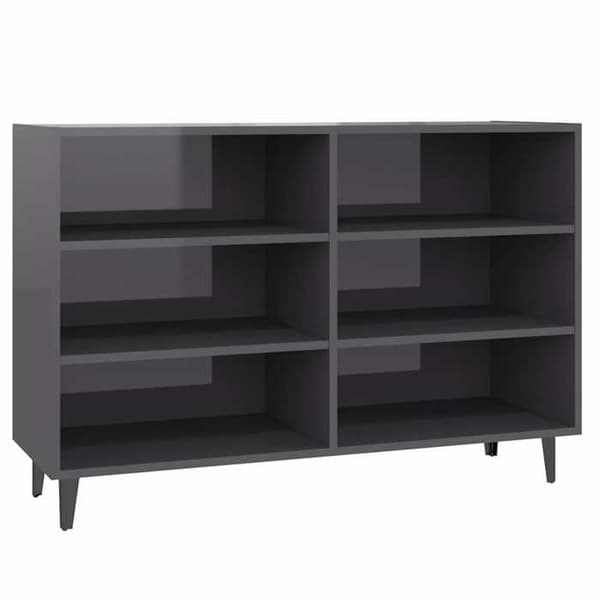 Maison Exclusive - Buffet grå glans 103,5x35x70 cm ingeniørtræ