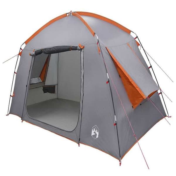 Maison Exclusive - Harmaa ja oranssi telttamökki 210 x 210 x 138 cm Polyester