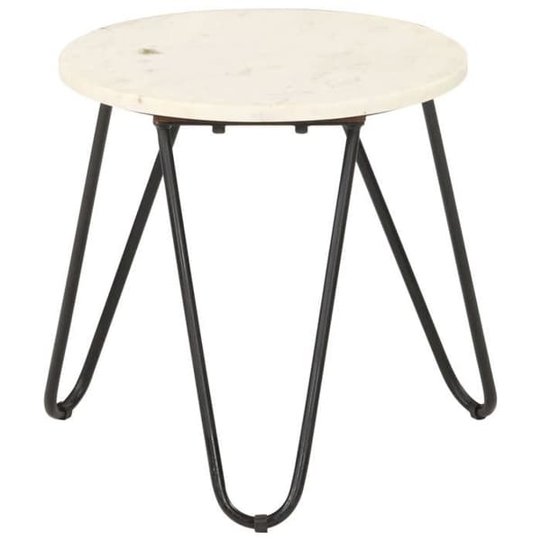 Maison Exclusive - Konferensbord vit 40x40x40 cm äkta sten marmor mönster