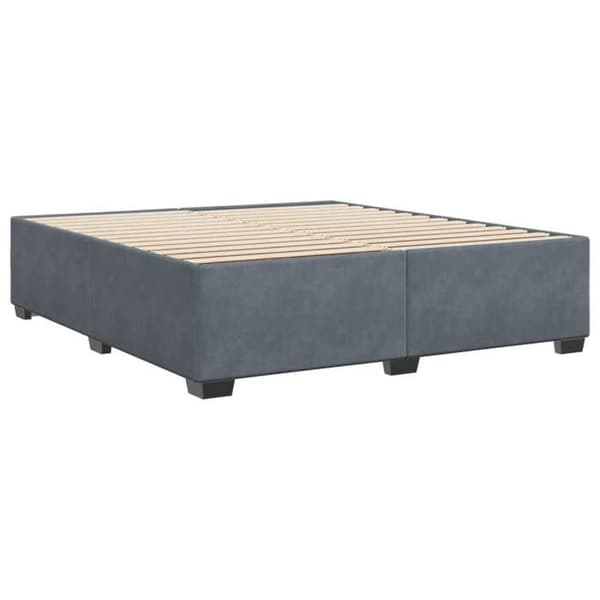 Sengestel - EKSKLUSIV HUS - 200x200 cm - Mørkegrå velour - Inkluderet lamelbund - Robuste ben mörkgrå