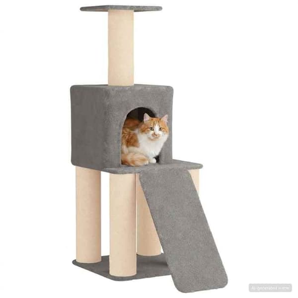 Maison Exclusive - Katte træ med sisal kløepæle Lys grå 146 cm