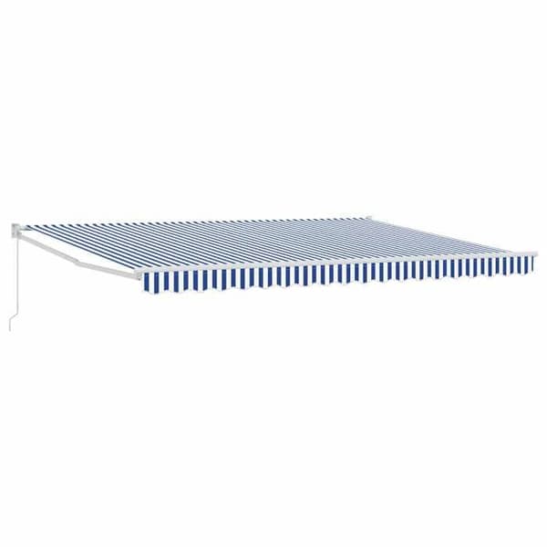 Maison Exclusive - Fällbart tak i blått och vitt 4 x 2 m