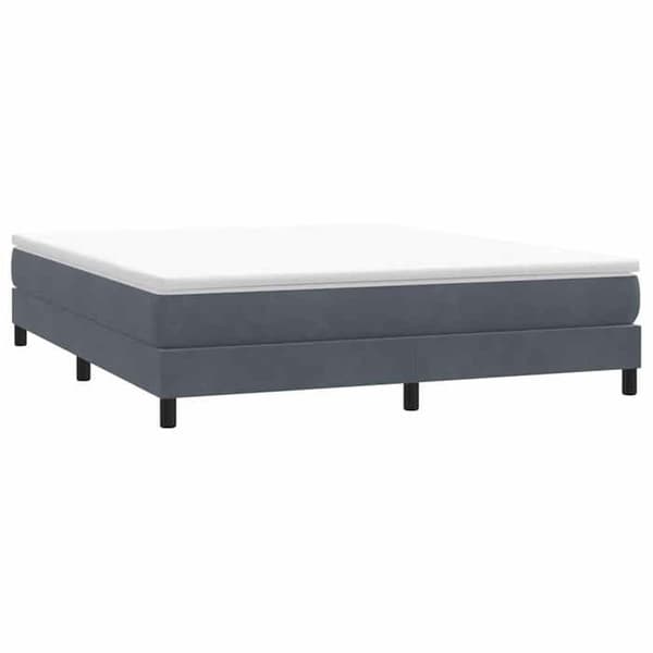 Sengebund med lameller - EKSKLUSIV HUS - 180x220 cm - Mørkegrå velour - Lameller inkluderet - Robuste ben Mörkgrå