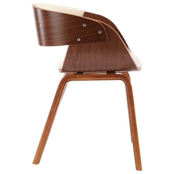 Maison Exclusive - Matstolar set om 6 krämfärgad böjd trä och konstläder grädde