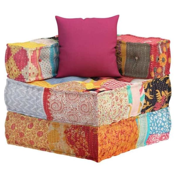 Maison Exclusive - Modulerbar pouf med patchwork stofpude Lapptäcke / flerfärgad