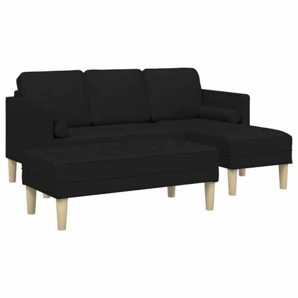 Soffgrupp - EXKLUSIV HEM - Modulerbara sektioner - Svart - Andningsbart polyester - Träram Svart