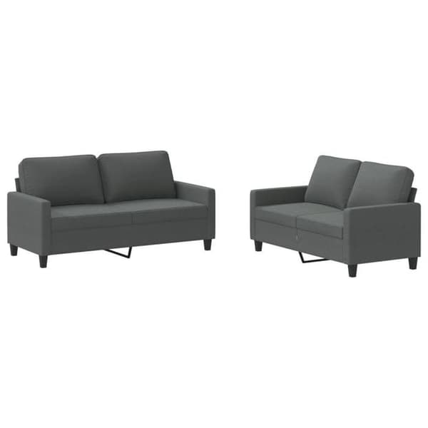 Maison Exclusive - Sæt af 2 sofaer med puder Mørkegrå Stof