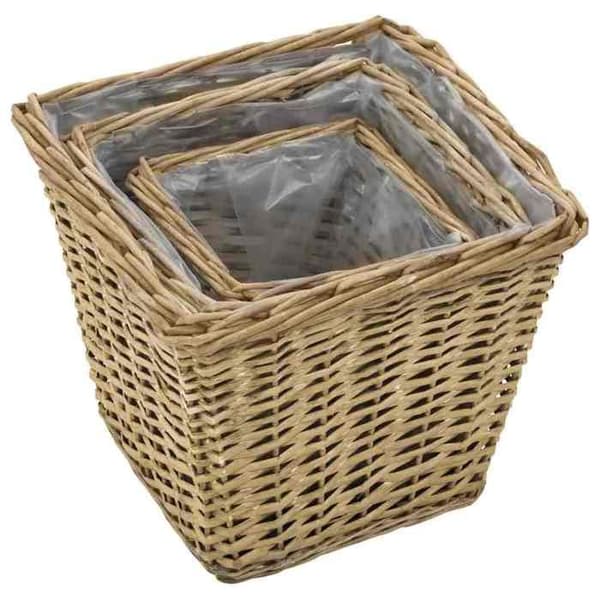 Maison Exclusive - 3 delar Högsängar i Rattan med PE-foder kastanj