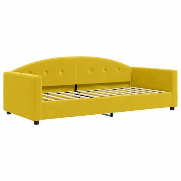 Maison Exclusive - Dagbädd med gul madrass 90x200 cm sammet
