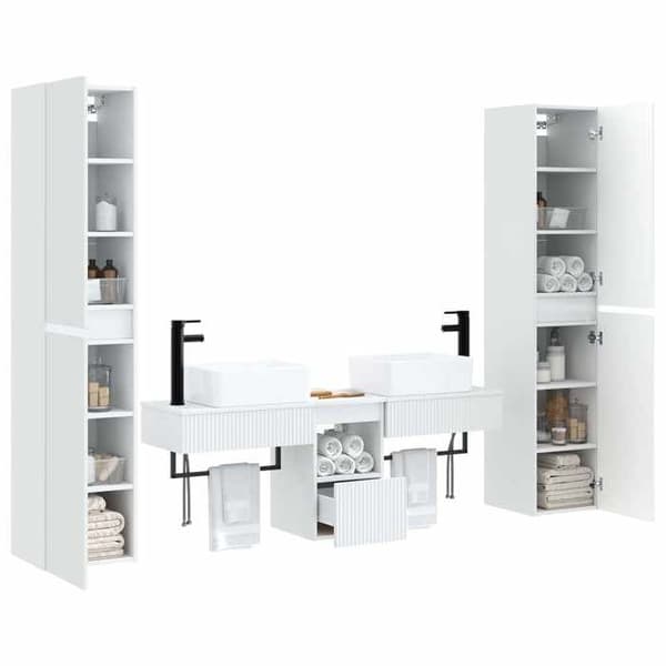 Maison Exclusive - 5-delars badrumsinredning i vitt
