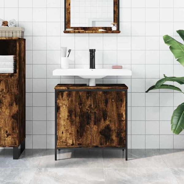 Maison Exclusive - Badrumsspegelskåp ek rökig 60x30x60 cm
