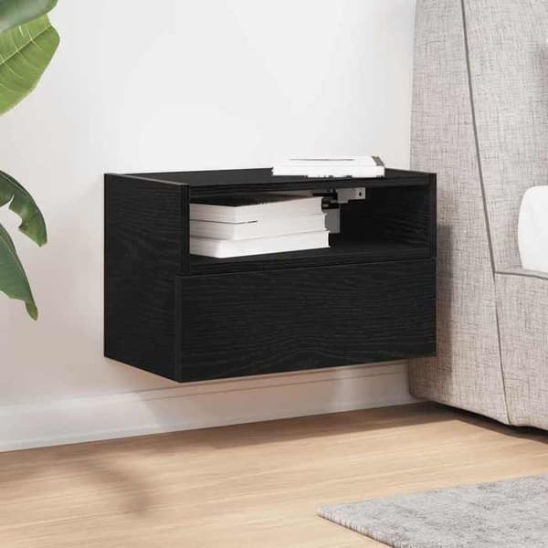 Maison Exclusive - Væghængt natbord sort 45x26x28,5 cm