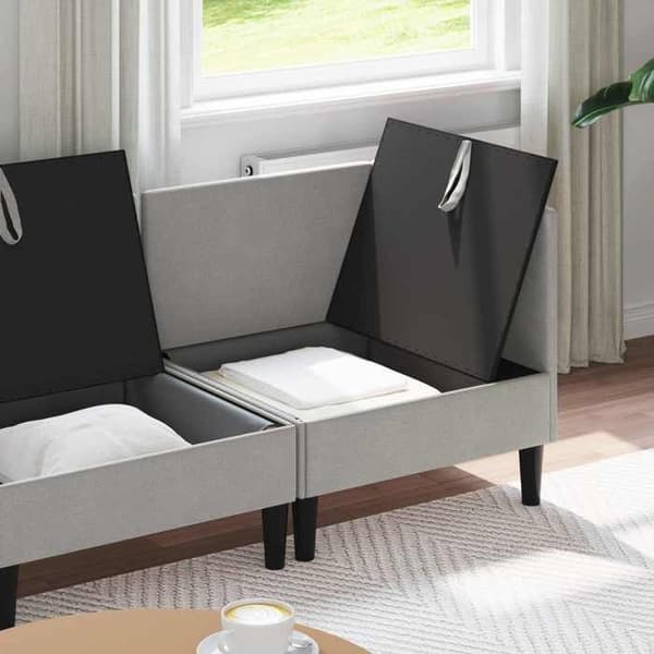 Maison Exclusive - 3-delars möbelset för vardagsrummet Ljusgrått Tyg