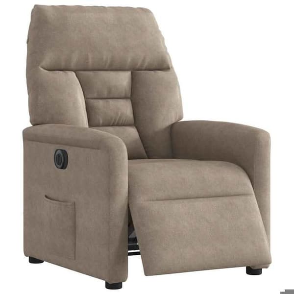 Maison Exclusive - Elektrisk vippe stol taupe mikrofiber stof