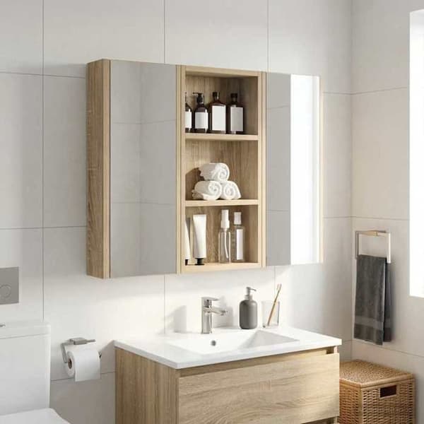 Maison Exclusive - Vægskab til badeværelse Eg Sonoma 30 x 10 x 60,5 cm