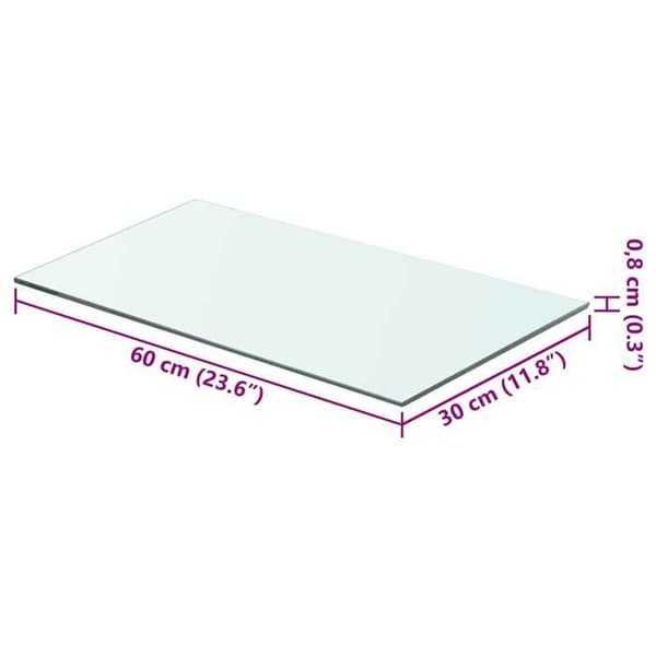 Maison Exclusive - Panel til hylde Glas gennemsigtig 60 x 30 cm Transparent