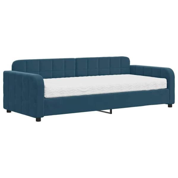 Maison Exclusive - Sininen 90x200 cm samettipäivävuode patjalla