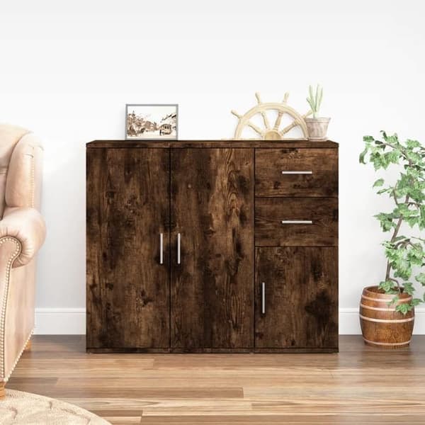 Maison Exclusive - Buffé Ek rökt 91x29,5x75 cm Ingenjörsträ