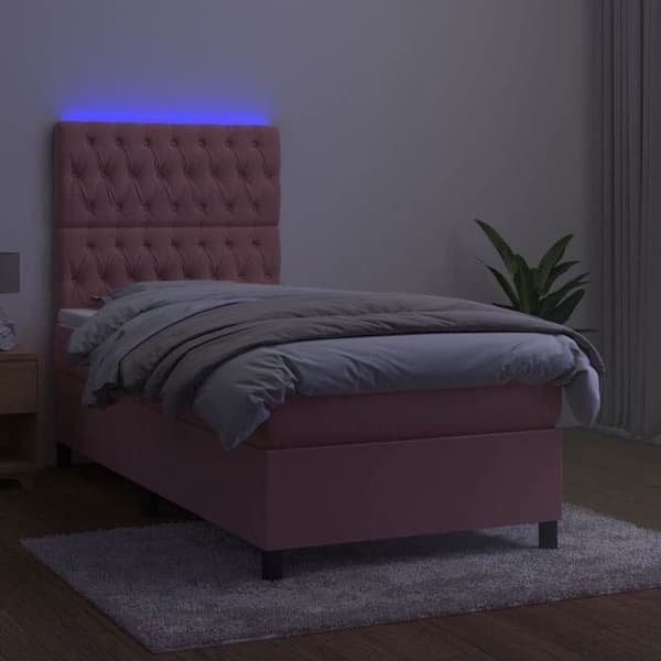 Maison Exclusive - Patja, sängynpuu, patja ja LED Raskas 80x200 cm Sametti