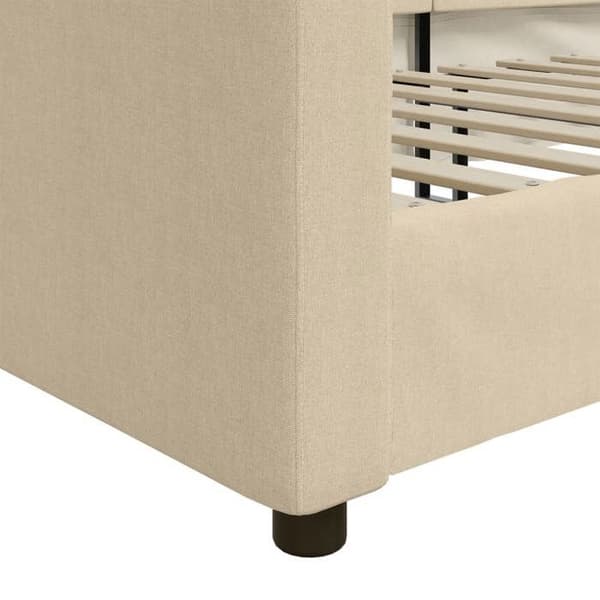 Maison Exclusive - Sengebund uden madras creme 90x200 cm stof