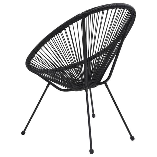 Maison Exclusive - Måneformede havestole sæt af 2 Sort Rattan