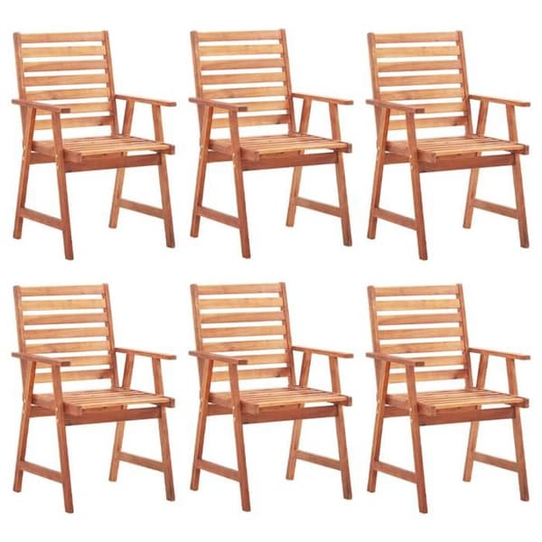 Maison Exclusive - Utomhusmatstolar set om 6 med kuddar i massiv akacia