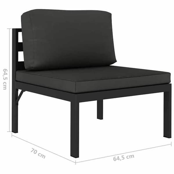 Puutarhakalusteet - MAISON EXCLUSIVE - Moduuli - Alumiini - 3 osaa - Pehmustetut tyynyt antracit