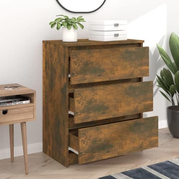Maison Exclusive - Buffé Ek rökt 60x35x76 cm Ingenjörsträ Rökt ek